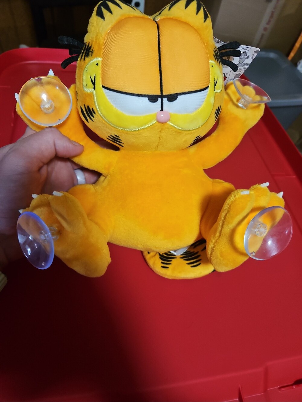 Garfield Relaxed 8" Plush Suction Cup Window Clinger by Kidrobot Orange